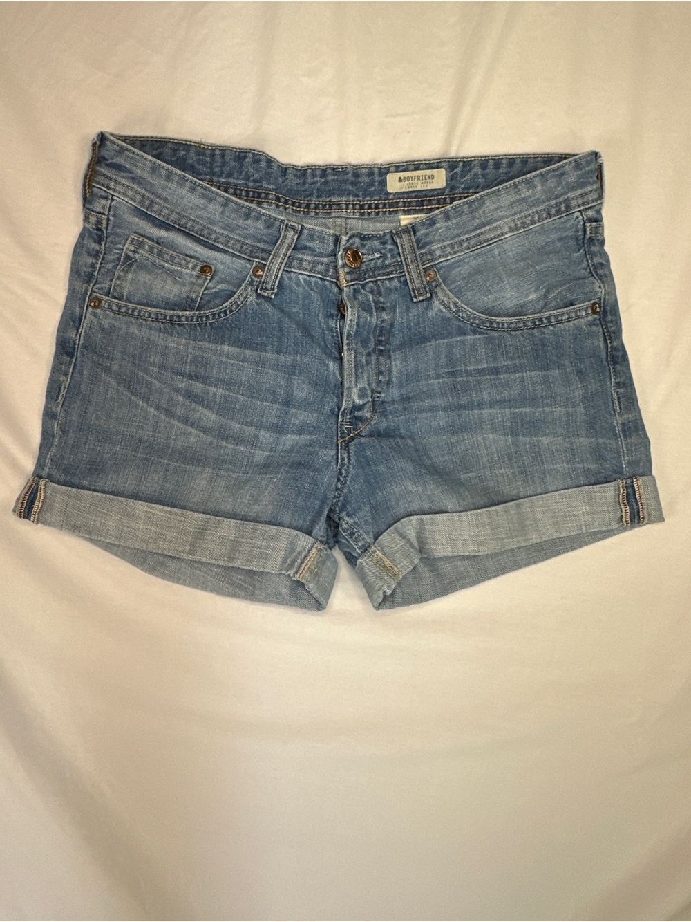 H&M Light Blue Rolled Hem Denim Shorts